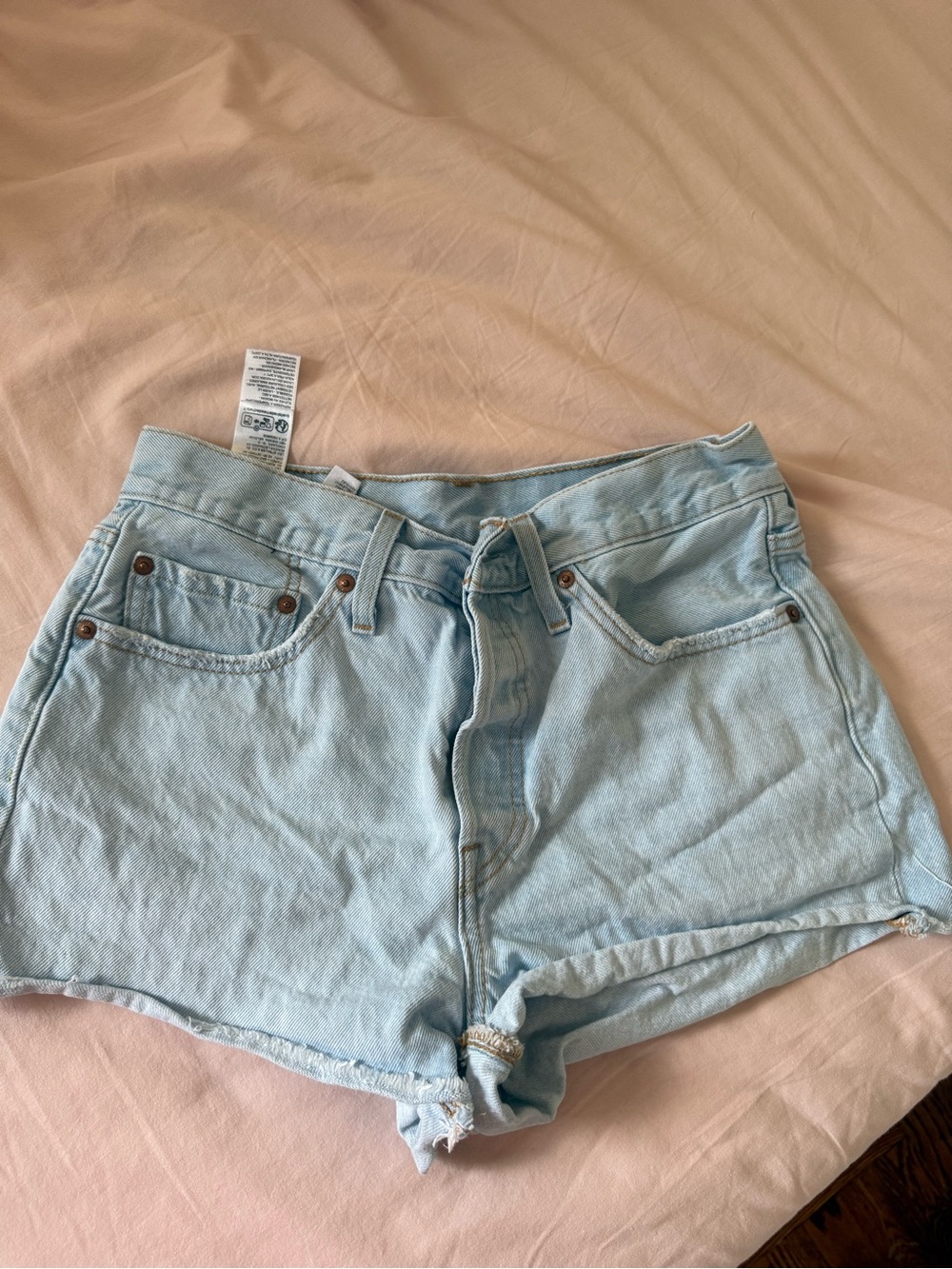 Levi’s Light Wash High-Rise Denim Shorts